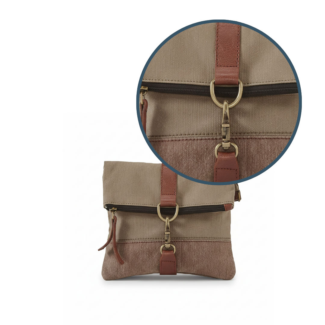 Upcycled Canvas Crossbody Bag for All 085